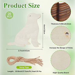 Kit de grands pendentifs en bois vierges non finis&nbsp;WOOD-WH20014-003D