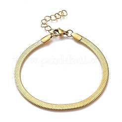 Bracelets unisexes à chaîne à chevrons en acier inoxydable 304 avec placage ionique (IP)&nbsp;BJEW-O177-01A-G