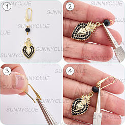 20 paire de crochets de boucles d'oreilles en laiton plaqué&nbsp;KK-SC0006-59G
