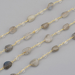 Catene di perline di labradorite naturale fatte a mano da 3.28 piedi&nbsp;X-CHC-I031-11F