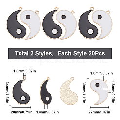 40 pz 2 colori ciondoli in lega di smalto&nbsp;ENAM-SC0005-38