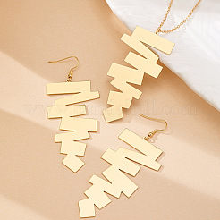 Collana con ciondolo geometrico irregolare e set di orecchini pendenti in lega&nbsp;FS-WG9A5A6-01