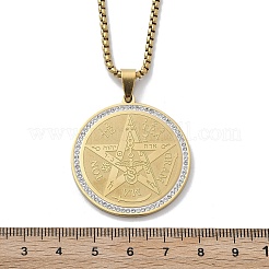 Collares colgantes de rhinestone de acero inoxidable 201 para mujer&nbsp;NJEW-U021-01G