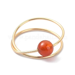 Set di anelli per dito rotondi con perline miste naturali e sintetiche da 4 pz&nbsp;RJEW-TA00091