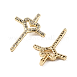 Pendentifs avec zircon cubiques à micro-pavés en laiton&nbsp;KK-R229-09G