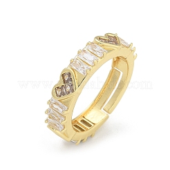 Verstellbare Fingerringe aus Messing mit Mikropflaster und klarem Zirkonia für Damen&nbsp;RJEW-M028-82G