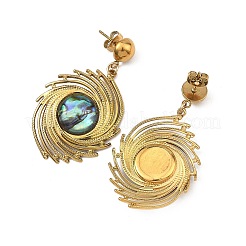 Pendientes colgantes de acero inoxidable 304 y concha de paua natural para mujer&nbsp;EJEW-JE07212