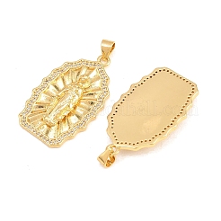 Pendenti in zirconi cubici trasparenti in micro pavè di ottone&nbsp;KK-P353-19G-03