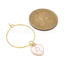Set di ciondoli per bicchiere di vino smaltato in lega da 12 cuore con costellazione&nbsp;AJEW-JO00230-02