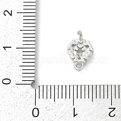 Verbindungsanhänger mit Mikropavé aus Messing mit durchsichtigen Zirkonia-Steinen&nbsp;KK-Z094-08P-01