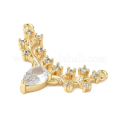 Pendentifs avec zircon cubiques à micro-pavés en laiton&nbsp;KK-K293-51G