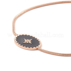 Bracciale da donna ovale in smalto con maglia a stella e catena serpente&nbsp;STAS-P302-11KCG