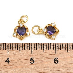 Breloques en laiton avec zircone cubique de micro pave&nbsp;KK-Q085-09G-02