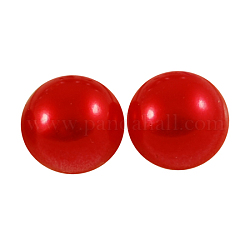 10000шт абс пластмассовые имитационные жемчужные кабошоны, полукруглый, красные, 4x2 мм