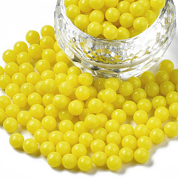Wasserlösliche Kunststoffperlen, für Kinderhandwerk, DIY Pe Melty Perlen, Runde, Gelb, 5 mm