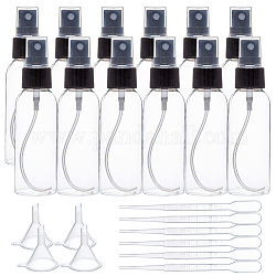 Joya de diy, botella de spray de plástico, mini tolva embudo de plástico transparente, Cuentagotas de plástico desechable de 2ml, negro, 112.5mm, capacidad: 50 ml, 20 PC / sistema