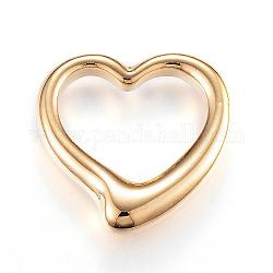 304 Stainless Steel Linking Rings, Heart, Golden, 23x24x5mm