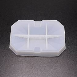 DIYソープボックスシリコンモールド  レジンキャストデコレーションモールド  UVレジン用  エポキシ樹脂製造  八角形  ホワイト  132x87x22mm  内径：120x75mm