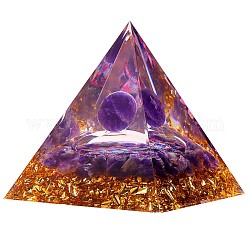 Décorations pyramidales en cristal d'améthyste, ange guérisseur pyramide de cristal pyramide de pierre, pour la méditation de guérison, 60x60x65mm