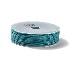 Плетеные нити нейлона, окрашенные, завязывая шнур, для китайского вязания, ремесла и изготовление ювелирных изделий, темные бирюзовый, 1 мм, около 21.87 ярда (20 м) / рулон