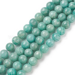 Chapelets de perles en amazonite naturelle, ronde, Grade a, 6mm, Trou: 0.8mm, Environ 60 pcs/chapelet, 15.04 pouce (38.2 cm)