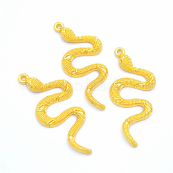 Сплавочные подвески тибетского стиля, форма змеи, золотые, 53x23x3 мм