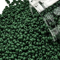 Toho perline rotonde, perline giapponesi, (47hf) gelo opaco verde pino, 11/0, 2.2mm, Foro: 0.8 mm, circa 1103pcs/10g