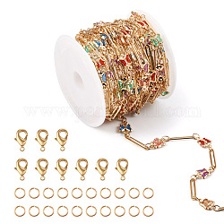 Kit para hacer collares y pulseras de cadena diy pandahall, incluyendo mariposa de latón y cadenas de eslabones ovalados, cierres  de pinza de langosta y anillos de salto, dorado, cadena: 4 m / set