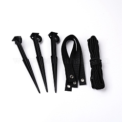 Tree Stake Kit, Tree Support Straps with Strong Rope Plant Support Anchors Professional, for Garden Plant Fixed Holding Stump Kit Outdoor Courtyards Household Gardening Accessories, Black, 195x37.5x23mm