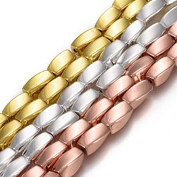 Chapelets de perles en hématite synthétique magnétique, torsion cuboïde, couleur mixte, 11x5mm, Trou: 1.2mm, Environ 36 pcs/chapelet, 16.54 pouce (42 cm)
