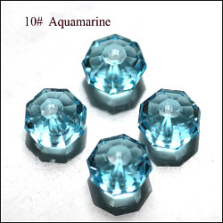 Abalorios de cristal austriaco de imitación, aaa grado, facetados, octágono, cielo azul profundo, 6x4mm, agujero: 0.7~0.9 mm