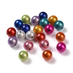 Sprühen gemalte Acrylperlen-Spitzlackiert, Wunder Perlen, Runde, Perle in Perlen, Mischfarbe, 11.5x12x12 mm, Bohrung: 2 mm, ca. 530 Stk. / 500 g.