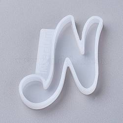 Буквы diy силиконовые Молды, для уф-смолы, изготовление ювелирных изделий из эпоксидной смолы, letter.n, 56x43x8 мм, внутренний диаметр: 55x24 мм