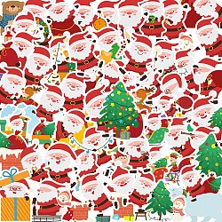 Рождественские пластиковые наклейки из пвх, водонепроницаемые наклейки на чемодан, скейтборде, холодильник, шлем, корпус мобильного телефона, Санта-Клаус фон, 30~60 мм, 50 шт / комплект