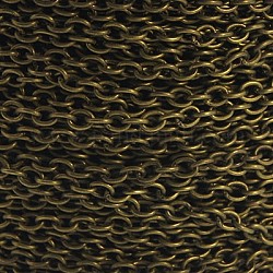 Chaînes de câble de fer, non soudée, ovale, bronze antique, 0.7x2.8x3.9mm