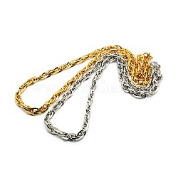 Fashionable 304 Stainless Steel Rope Chain Necklaces for Men, with Lobster Claw Clasps, Mixed Color, 22 inch~24 inch(55.8~60.9cm)x8mm