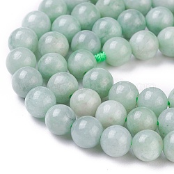 Natural Jadeite Beads Strands, Round, 6mm, Hole: 1mm, about 65pcs/strand, 15.87 inch(40.3cm)