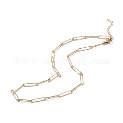 Ионное покрытие (ip) 304 ожерелье-цепочка из нержавеющей стали со скрепкой для мужчин и женщин, золотые, 17.87 дюйм (45.4 см)