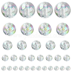 800Pcs 5 Sizes Eco-Friendly Transparent Acrylic Beads, Round, Clear, 3~10mm, Hole: 1.5~2mm