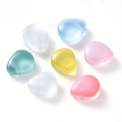 Perles en verre, perles percées, mixedstyle, larme, couleur mixte, 12.5x10.5x5.5mm, Trou: 0.9mm