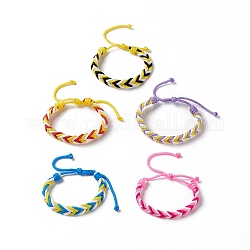 Bracciale in cordone intrecciato in poliestere, braccialetto regolabile per le donne, colore misto, diametro interno: 1-7/8~2-5/8 pollice (4.8~6.7 cm)