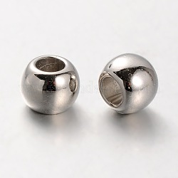 Perles européennes en plastique CCB, perles de rondelle avec grand trou , platine, 10x8mm, Trou: 5mm