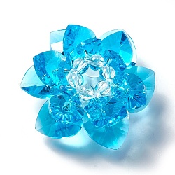 Perle di vetro intrecciata, perline a grappolo, loto, cielo blu profondo, 47x25mm, Foro: 7 mm