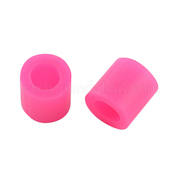Pe perline fai da te Melty fondono perline ricariche, tubo, rosa intenso, 3~3.3x2.5~2.6mm