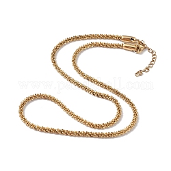 Ion Plating(IP) 304 Stainless Steel Bone Rope Chain Necklace for Women, Golden, 18.15 inch(46.1cm), Wide: 3.3mm