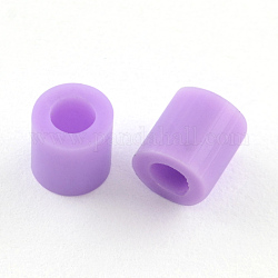 Recharges de perles à repasser en PE, Tube, support violet, 3~3.3x2.5~2.6mm