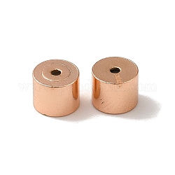 Abalorios de cobre amarillo columna, Plateado de larga duración, chapado en rack, oro rosa, 5x4mm, agujero: 0.5 mm
