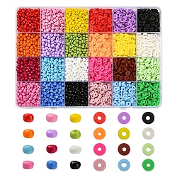 DIY Heishi & Seed Beads Making Finding Kit, Including Baking Paint & Opaque Glass Seed Beads, Disc Polymer Clay Beads, , Mixed Color, Beads: 3600pc/set