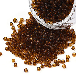 Perline semi di vetro, trasparente, tondo, marrone, 12/0, 2mm, Foro: 1 mm, circa 30000 perline / pound