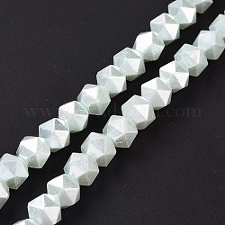 Abalorios de perla de vidrio, facetados, polígono, mielada, 7.5x7.5mm, agujero: 1 mm, aproximamente 49 pcs / cadena, 14.09 pulgada (35.8 cm)